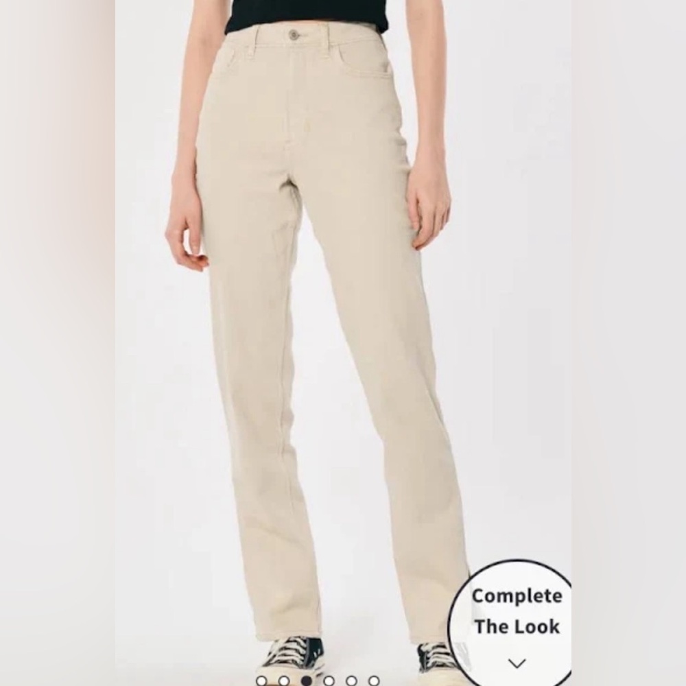 NWT Hollister Ultra High-Rise Straight Cream Jeans Size 6R